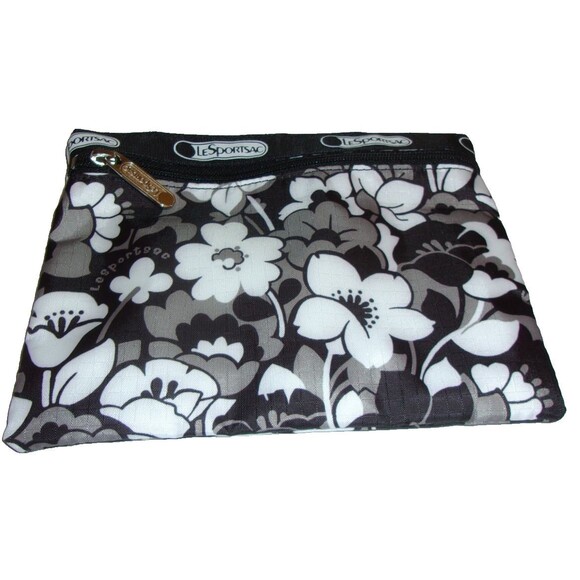 LeSportSac Shadow Blossom Front Zip Cosmetic Bag Nylon 7.5 X 6 - Picture 1 of 4